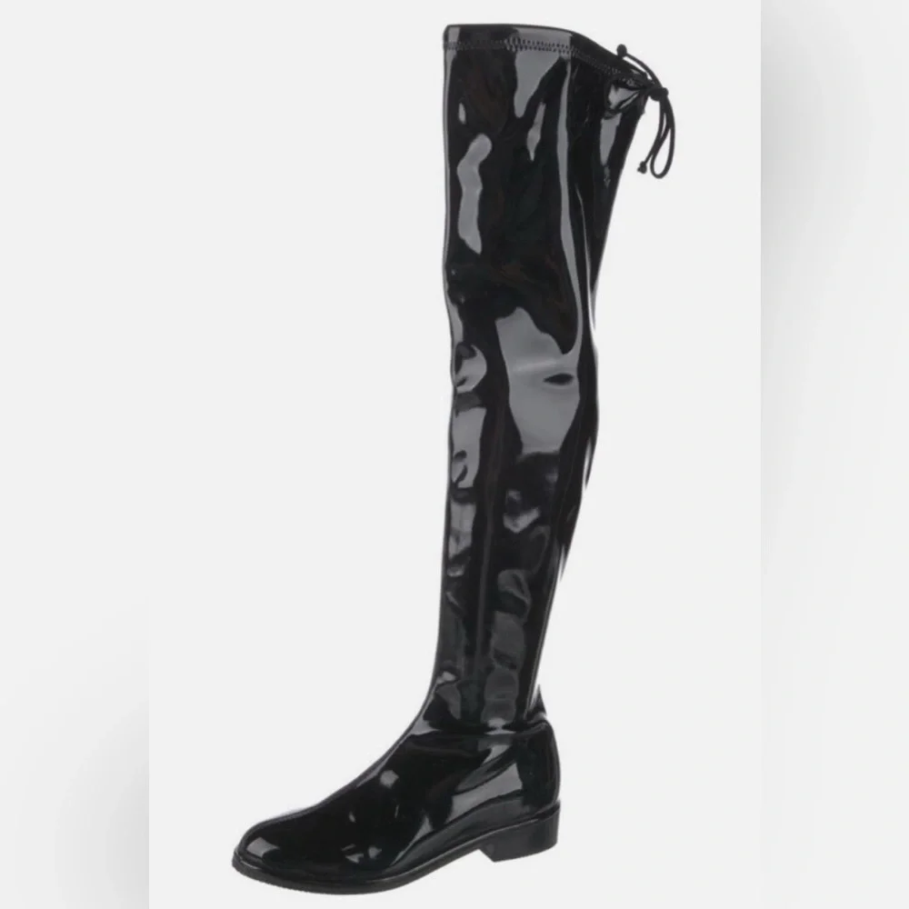 Stuart Weitzman Glossy Black Over-the-Knee Boots